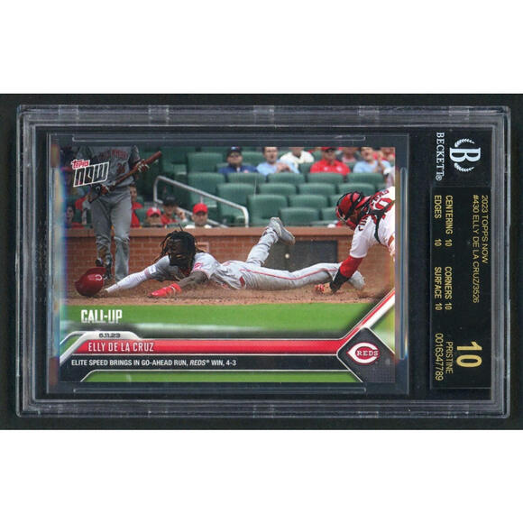 2023 Topps Now #430 Elly De La CruzRookie CALL-UP BGS 10 Pristine Black Label